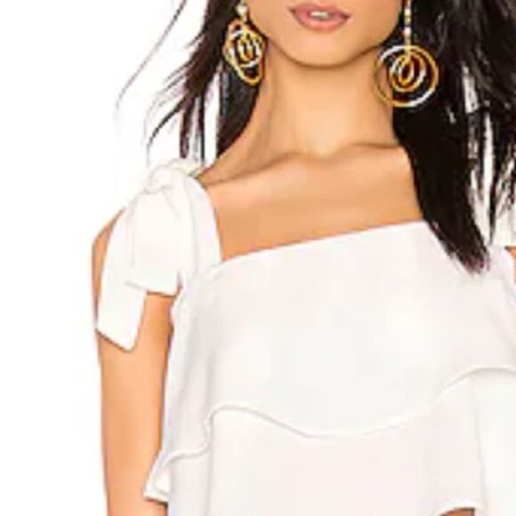 NWT Revolve Super Down Helene White Tiered Top - White / Small - Picture 4 of 14